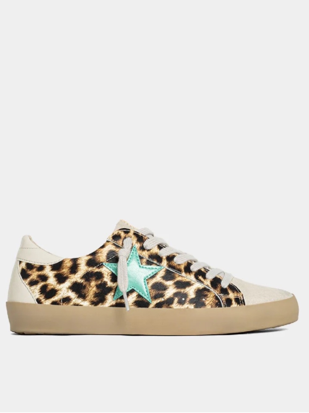 New in box. ShuShop leopard sneakers turquoise star